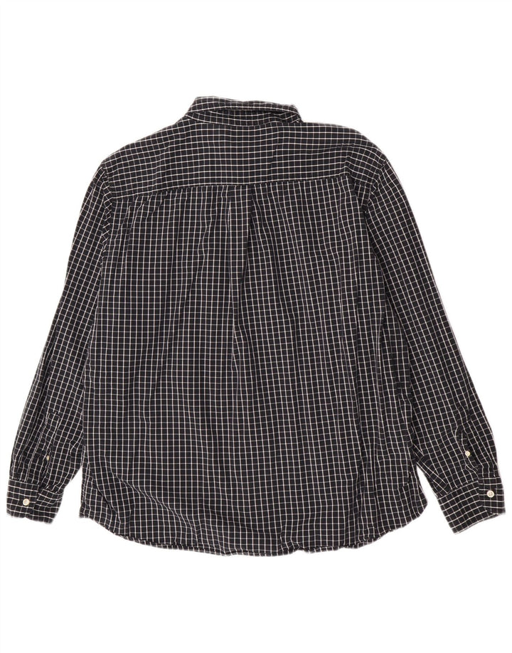 Chaps Mens Custom Fit Shirt 2XL Black Check Cotton