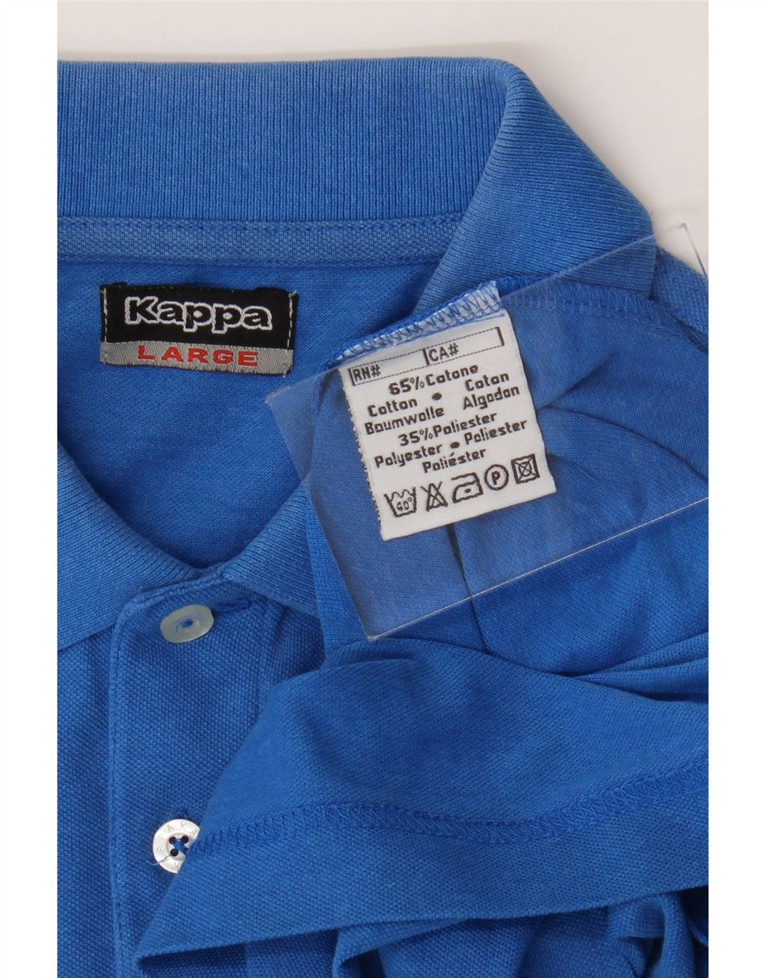 Kappa Mens Polo Shirt Large Blue Cotton