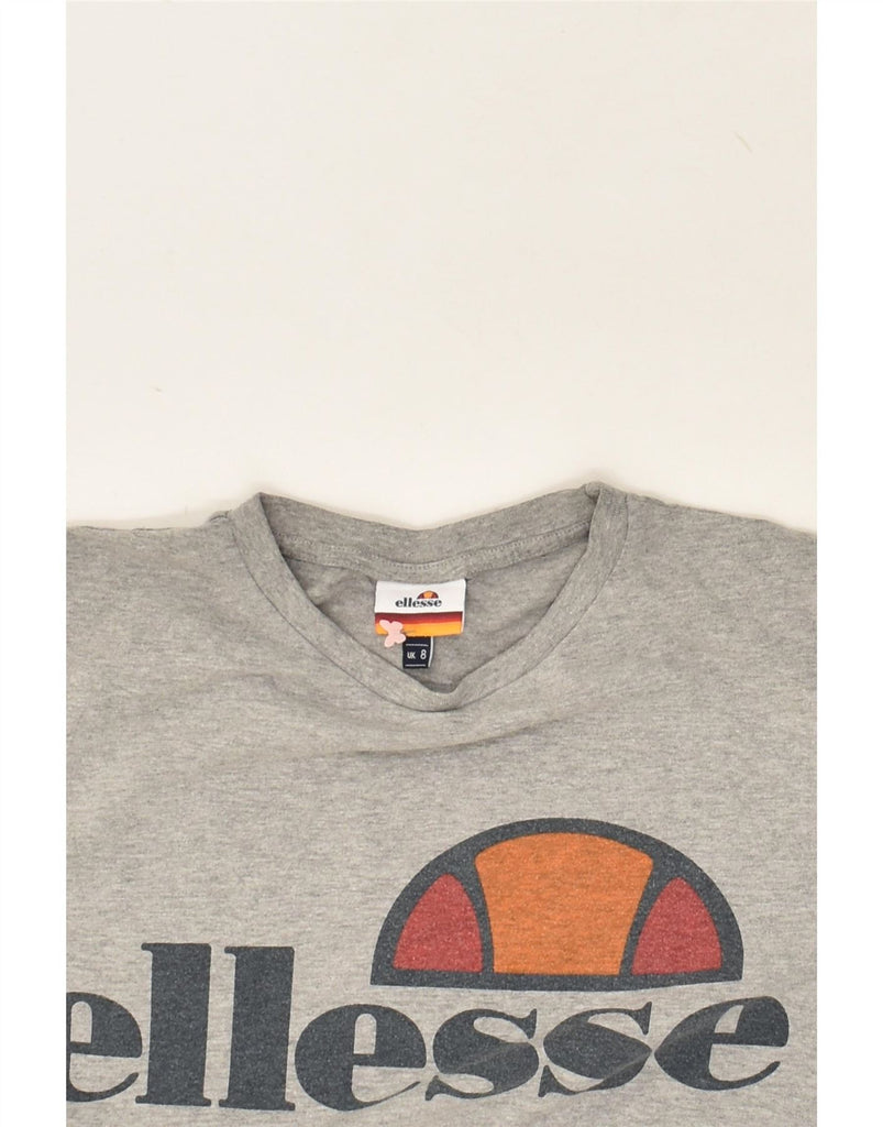 ELLESSE Womens Graphic T-Shirt Top UK 8 Small  Grey Cotton | Vintage Ellesse | Thrift | Second-Hand Ellesse | Used Clothing | Messina Hembry 