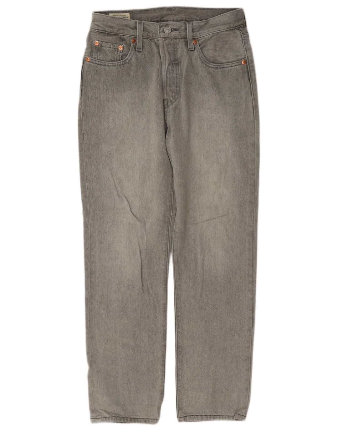 Levi's Womens 501 Straight Jeans W25 L28 Grey Cotton