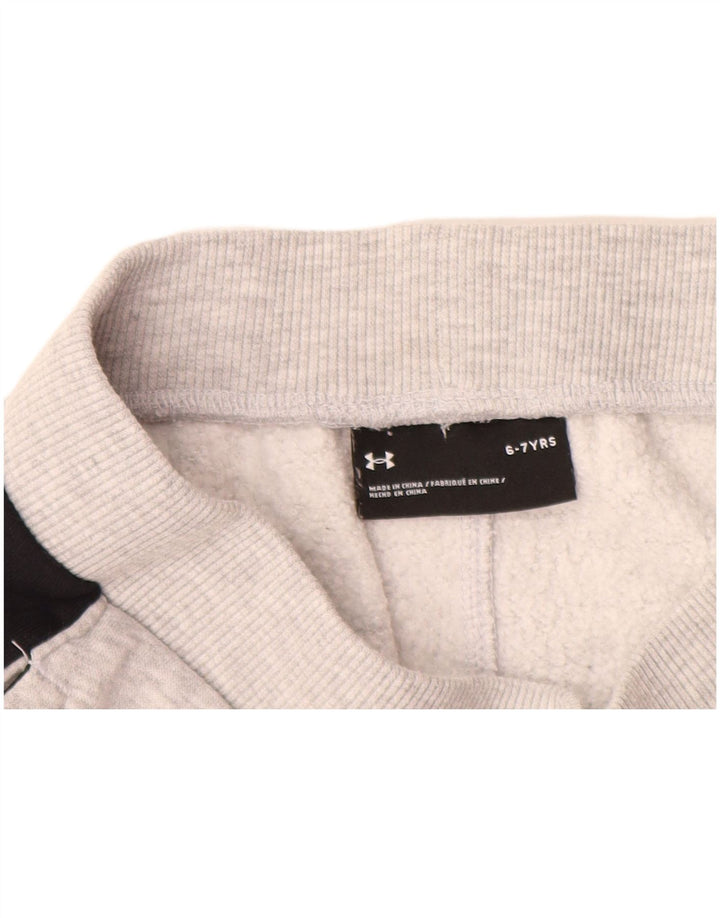 UNDER ARMOUR Boys Graphic Sport Shorts 6-7 Years Grey Colourblock