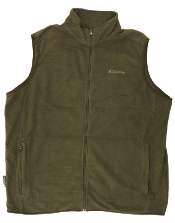 Mountain Warehouse Mens Fleece Gilet UK 42 XL Khaki Polyester