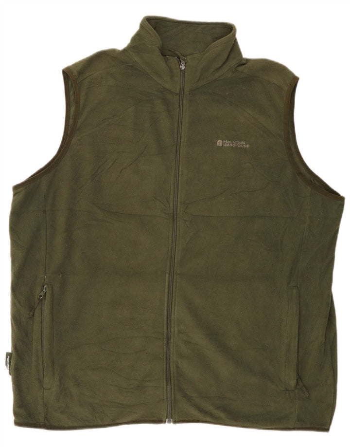 Mountain Warehouse Mens Fleece Gilet UK 42 XL Khaki Polyester