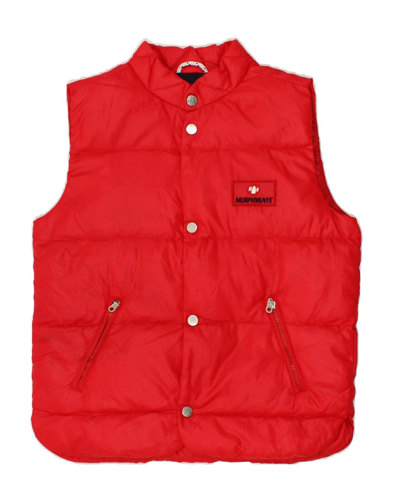 MURPHY & NYE Boys Padded Gilet 13-14 Years Red Polyester Vintage Murphy & Nye and Second-Hand Murphy & Nye from Messina Hembry 