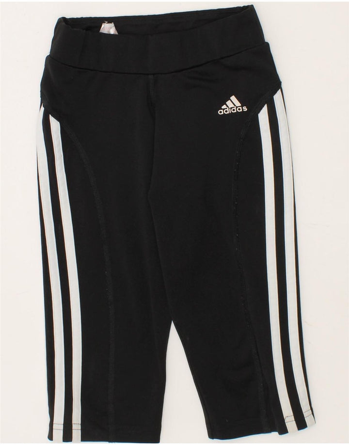 ADIDAS Girls Climalite Tracksuit Trousers 5-6 Years Black Polyester Vintage Adidas and Second-Hand Adidas from Messina Hembry 