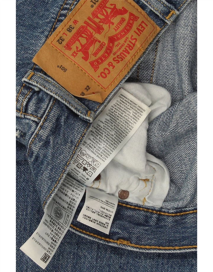 Levi's Mens 501 Straight Jeans W38 L32 Blue Cotton