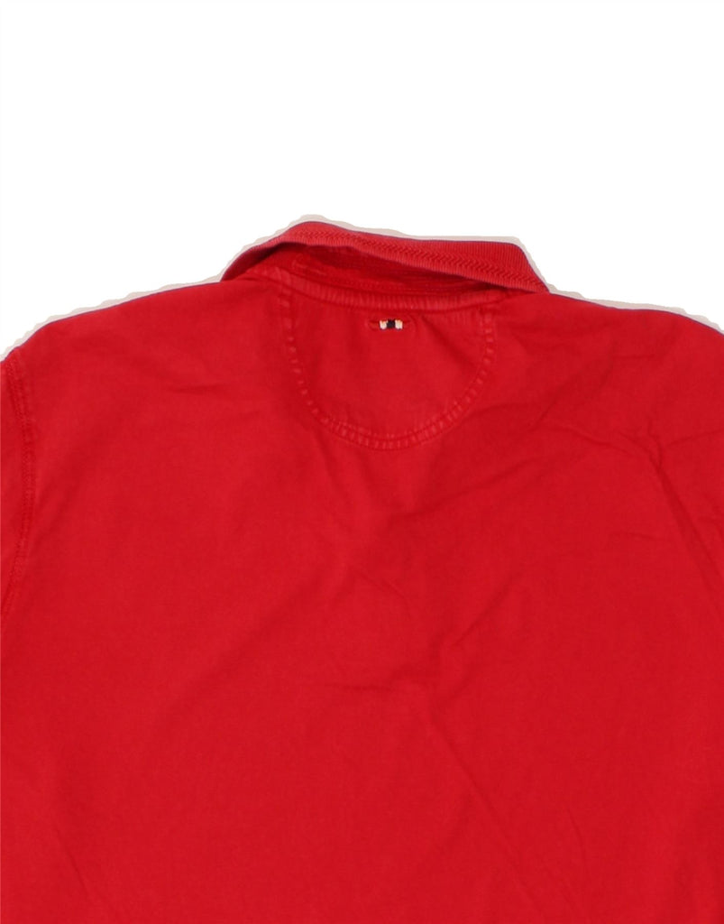 NAPAPIJRI Mens Long Sleeve Polo Shirt Medium Red Cotton | Vintage Napapijri | Thrift | Second-Hand Napapijri | Used Clothing | Messina Hembry 