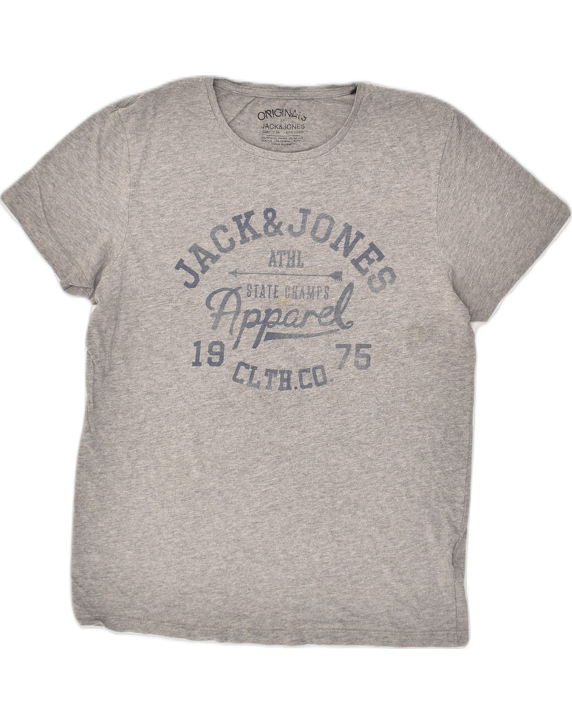 JACK & JONES Mens Graphic T-Shirt Top Large Grey Cotton | Vintage Jack & Jones | Thrift | Second-Hand Jack & Jones | Used Clothing | Messina Hembry 