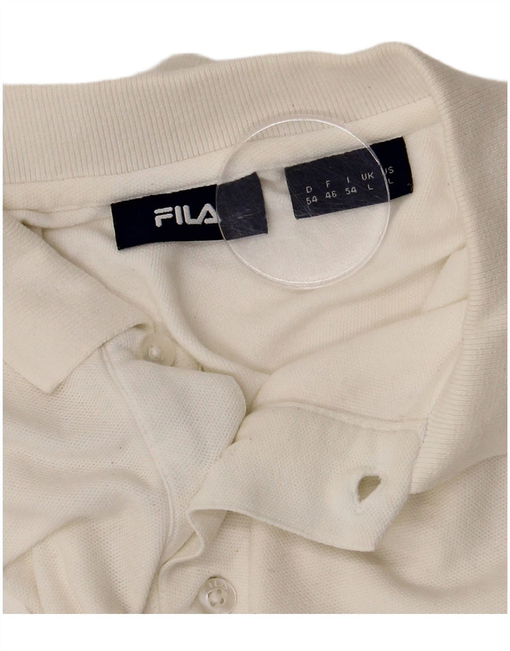 Fila Mens Polo Shirt Large White