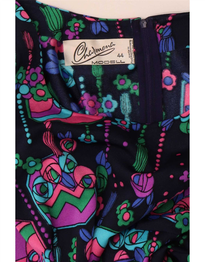 Vintage Womens Maxi A-Line Dress IT 44 Medium Multicoloured Floral Retro