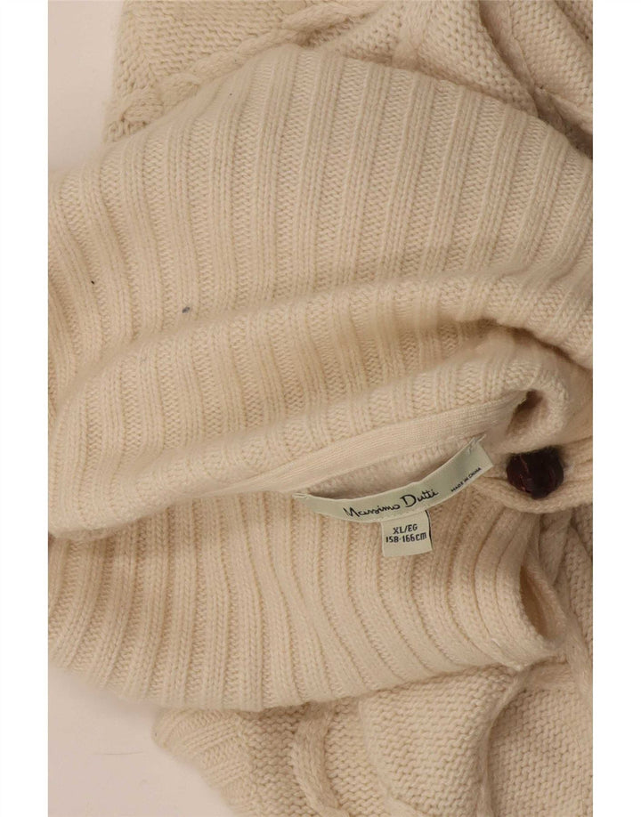 Massimo Dutti Womens Roll Neck Poncho Jumper UK 18 XL White