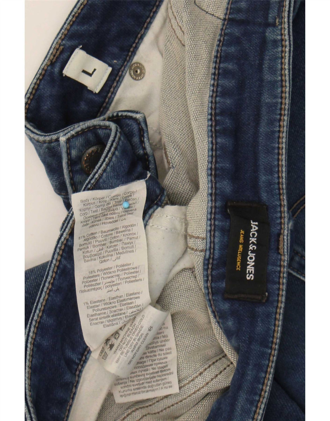 Jack & Jones Mens Denim Shorts Large W34 Blue Cotton