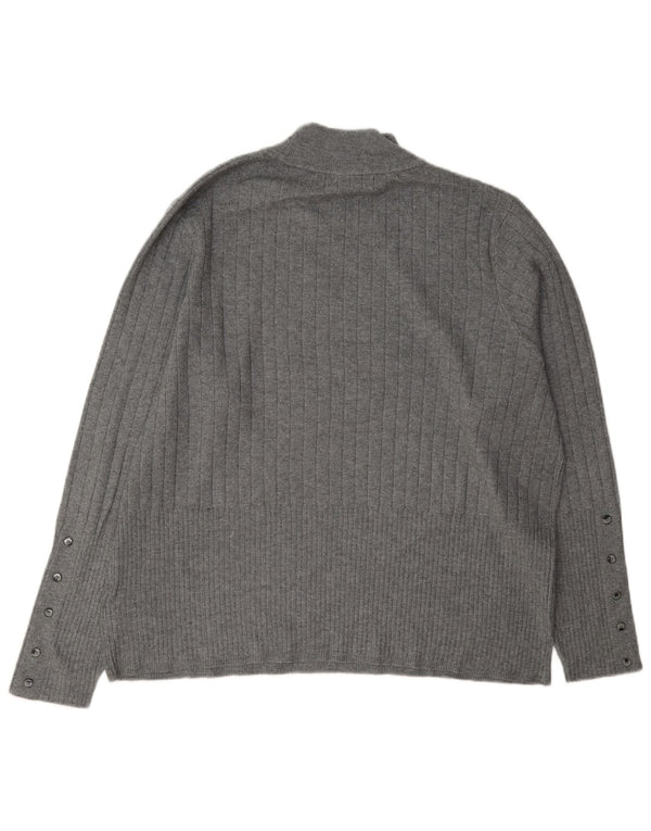 Marks & Spencer Womens Turtle Neck Jumper Sweater UK 22 3XL Grey Viscose