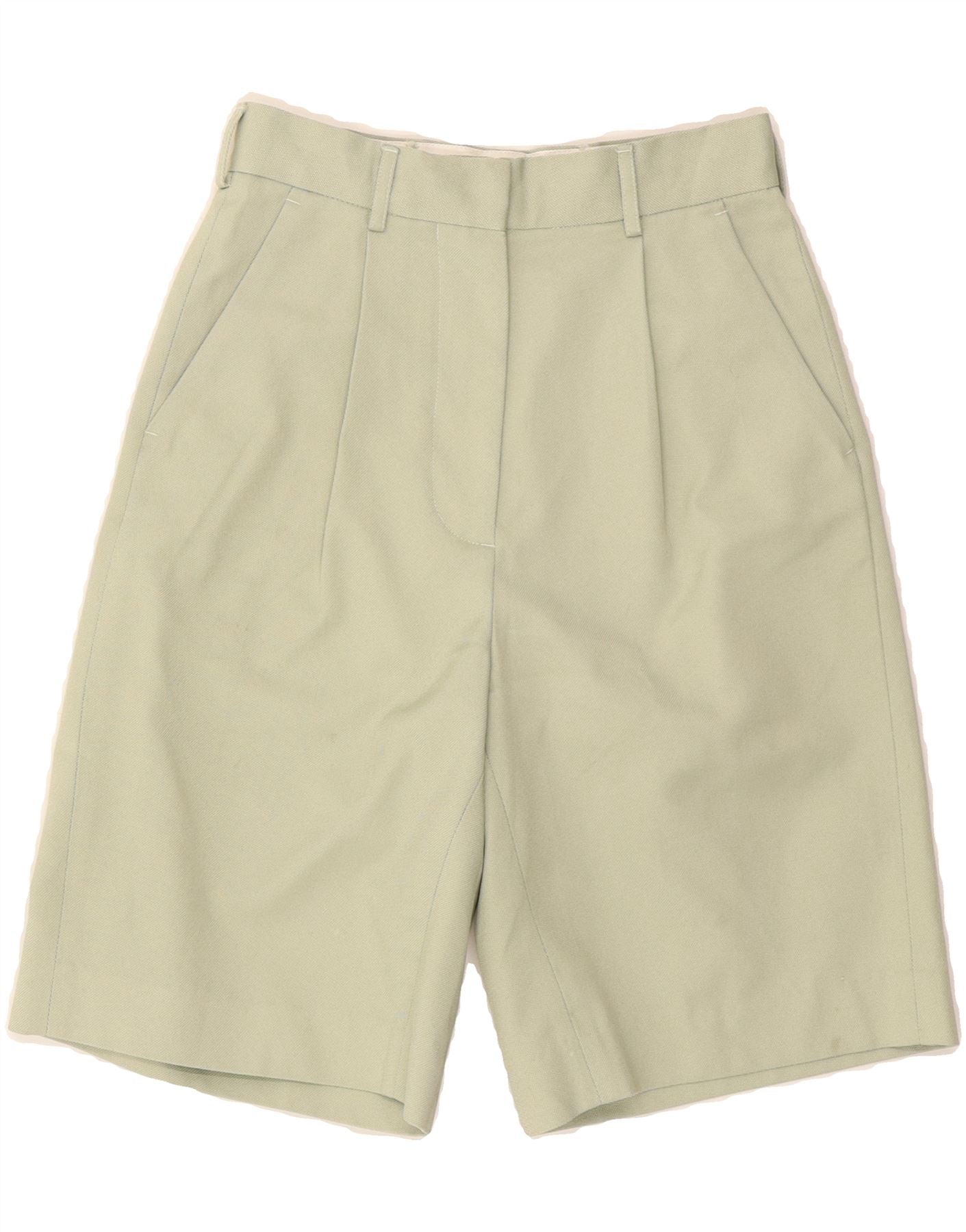 ACNE STUDIOS Womens High Waist Shorts EU 32 2XS W26 Green Classic Vintage Acne Studios and Second-Hand Acne Studios from Messina Hembry 