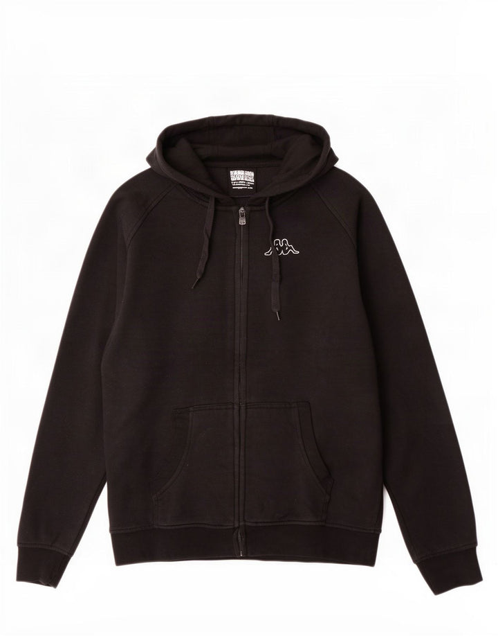 Kappa Mens Zip Hoodie Sweater Medium Black Cotton