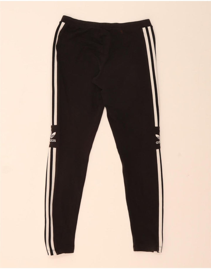 Adidas Womens Leggings UK 14 Medium Black Cotton