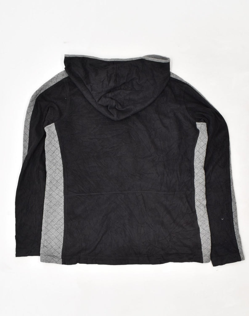 EDDIE BAUER Mens Zip Hoodie Sweater Large Black Polyester | Vintage Eddie Bauer | Thrift | Second-Hand Eddie Bauer | Used Clothing | Messina Hembry 