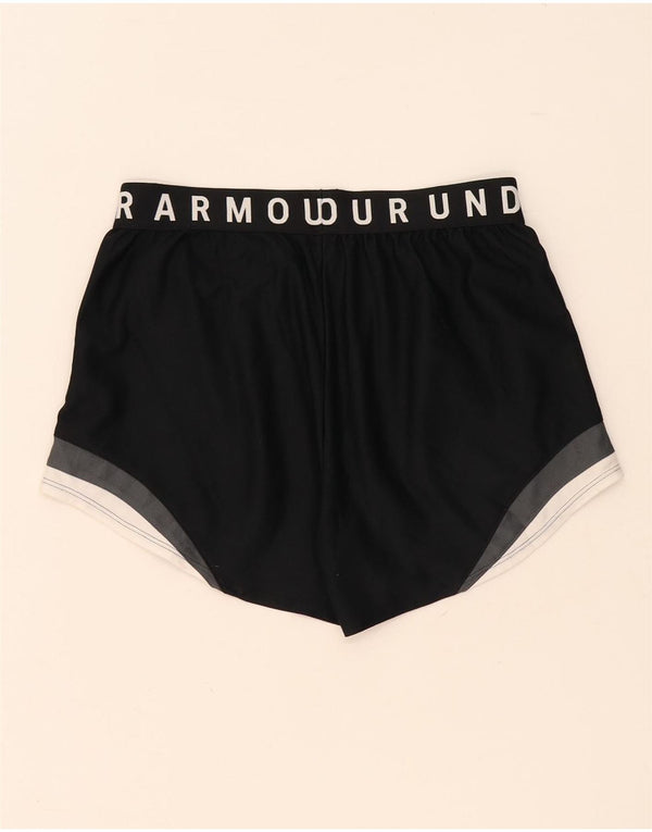 Under Armour Womens Heat Gear Sport Shorts UK 10 Small Black Colourblock