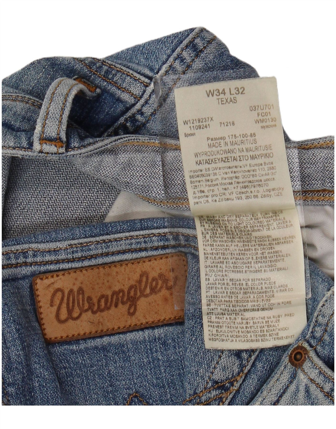 WRANGLER Mens Texas Straight Jeans W34 L32 Blue Cotton