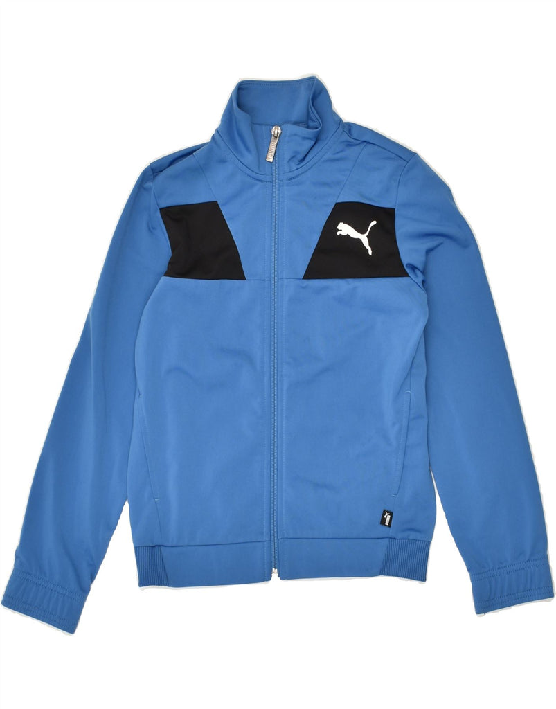 PUMA Boys Tracksuit Top Jacket 9-10 Years Blue Polyester | Vintage Puma | Thrift | Second-Hand Puma | Used Clothing | Messina Hembry 