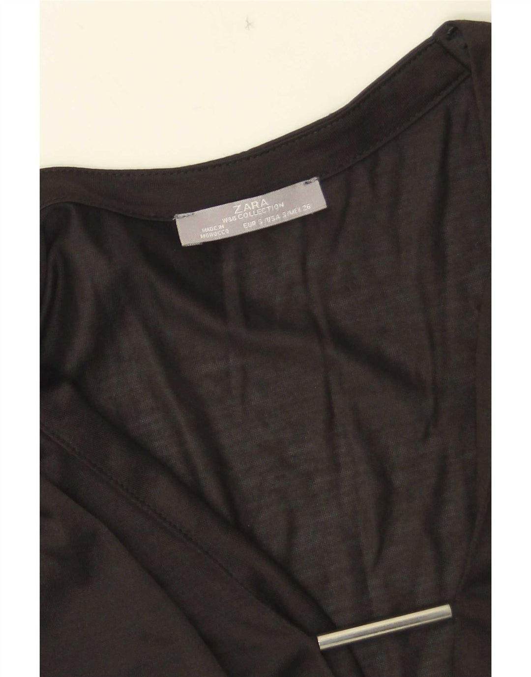 Zara Womens Blouse Top UK 10 Small Black