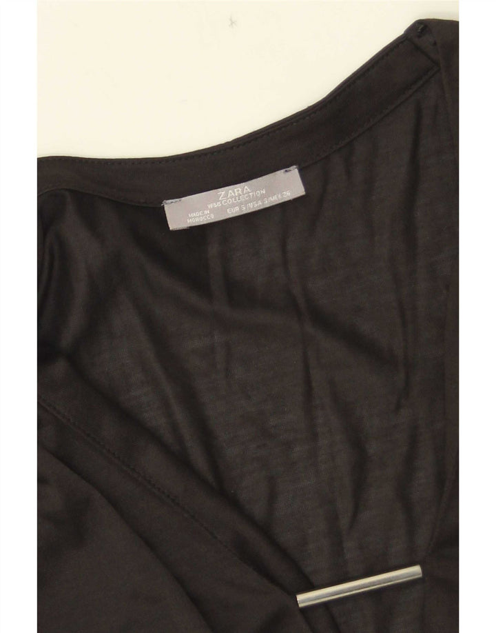 Zara Womens Blouse Top UK 10 Small Black
