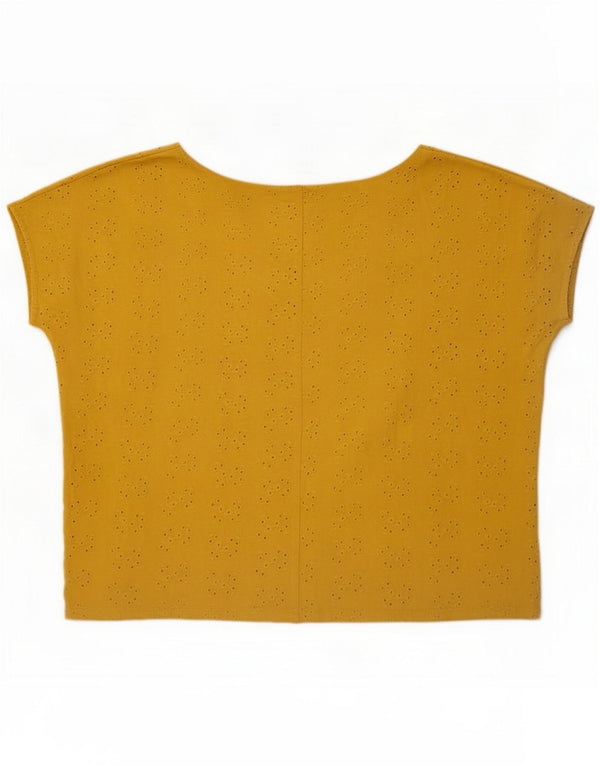 White Stuff Womens Blouse Top UK 16 Large Yellow Cotton