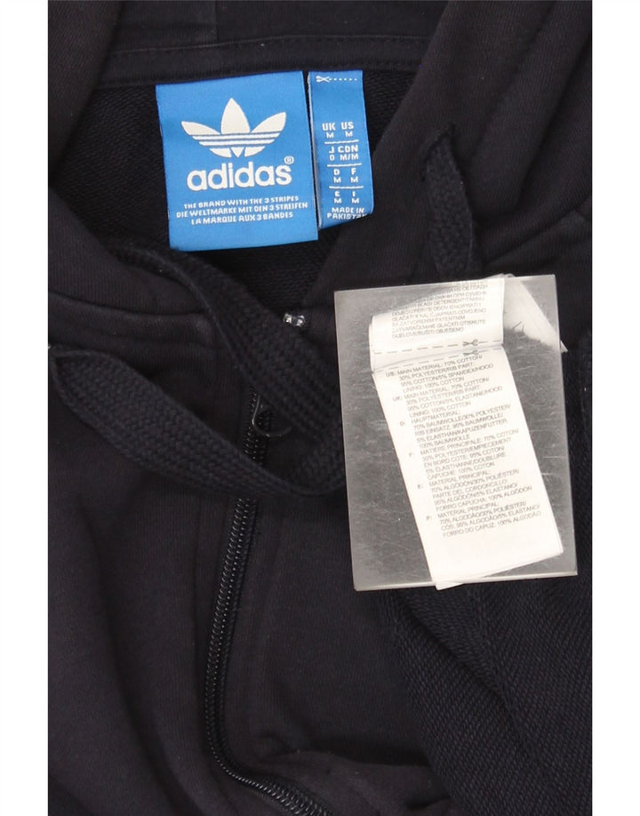 Adidas Mens Zip Hoodie Sweater Medium Navy Blue Cotton