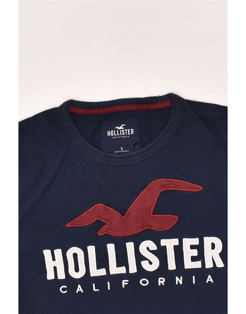 HOLLISTER Mens Graphic Top Long Sleeve Small Navy Blue Cotton | Vintage Hollister | Thrift | Second-Hand Hollister | Used Clothing | Messina Hembry 