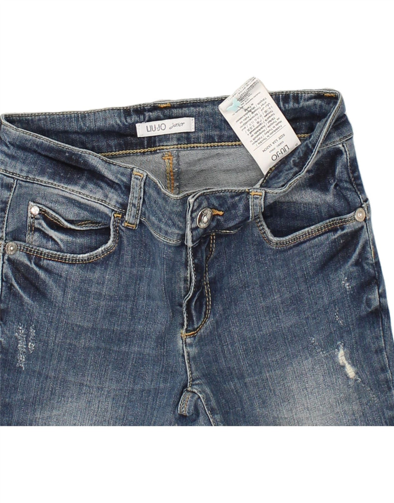 LIU JO Girls Distressed Skinny Jeans 11-12 Years W26 L26 Blue Cotton | Vintage Liu Jo | Thrift | Second-Hand Liu Jo | Used Clothing | Messina Hembry 