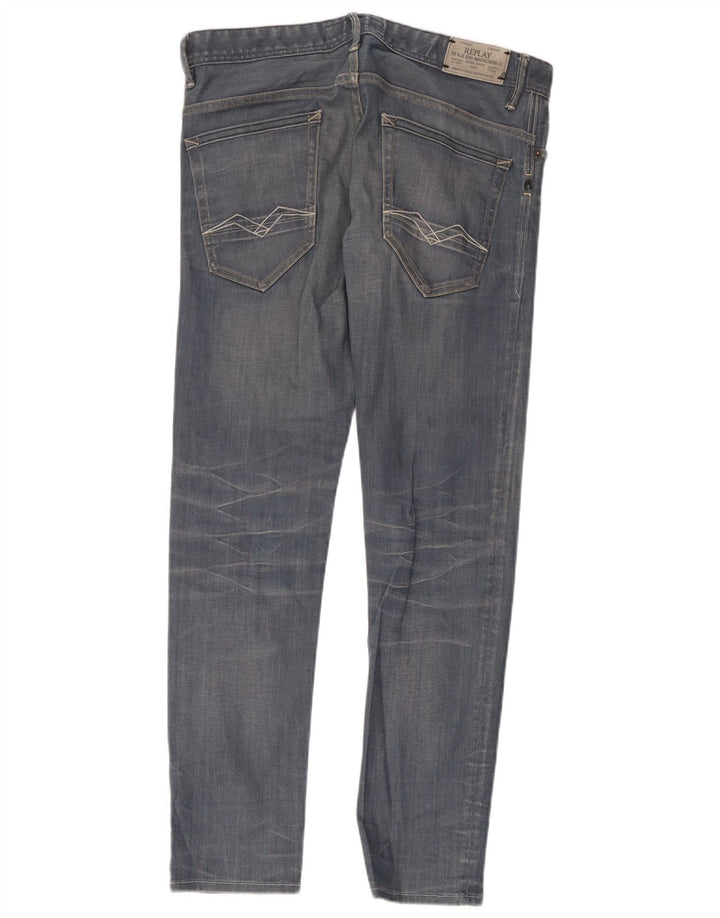 Replay Mens Slim Jeans  W33 L32 Blue Cotton
