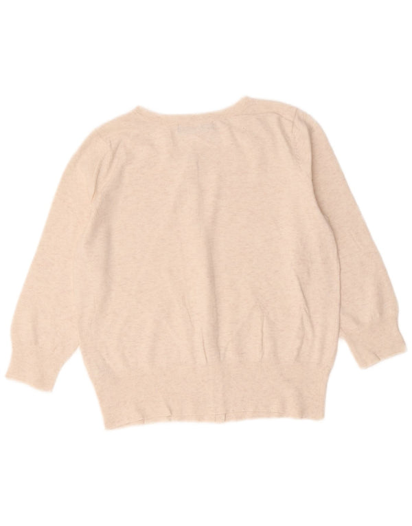 Marks & Spencer Womens Cardigan Sweater UK 10 Small Beige Flecked