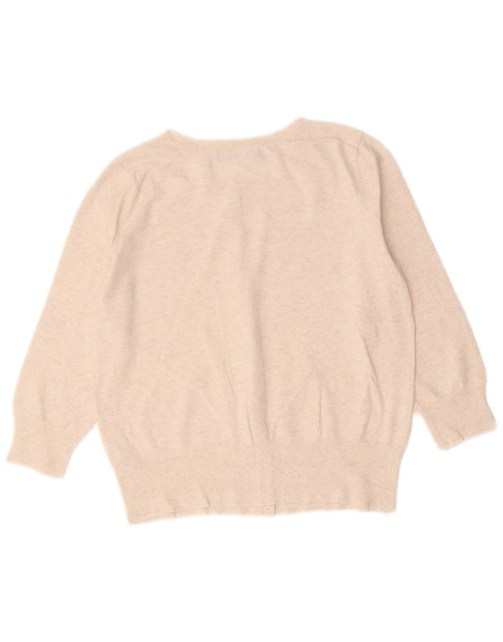 Marks & Spencer Womens Cardigan Sweater UK 10 Small Beige Flecked