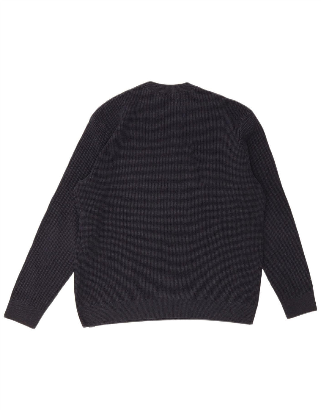 MARKS & SPENCER Mens Crew Neck Jumper Sweater Large Navy Blue Cotton