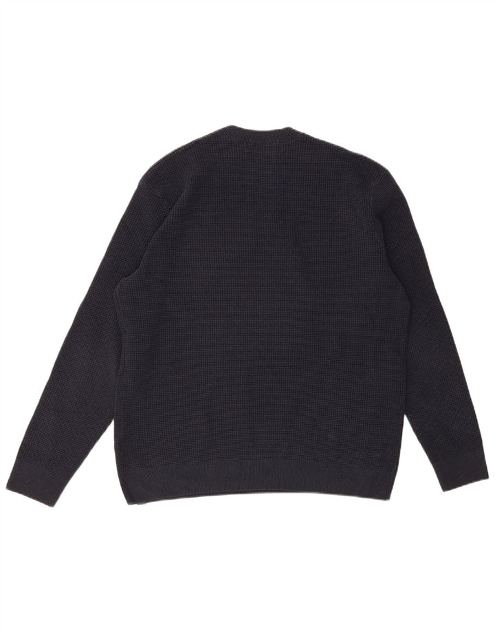 MARKS & SPENCER Mens Crew Neck Jumper Sweater Large Navy Blue Cotton