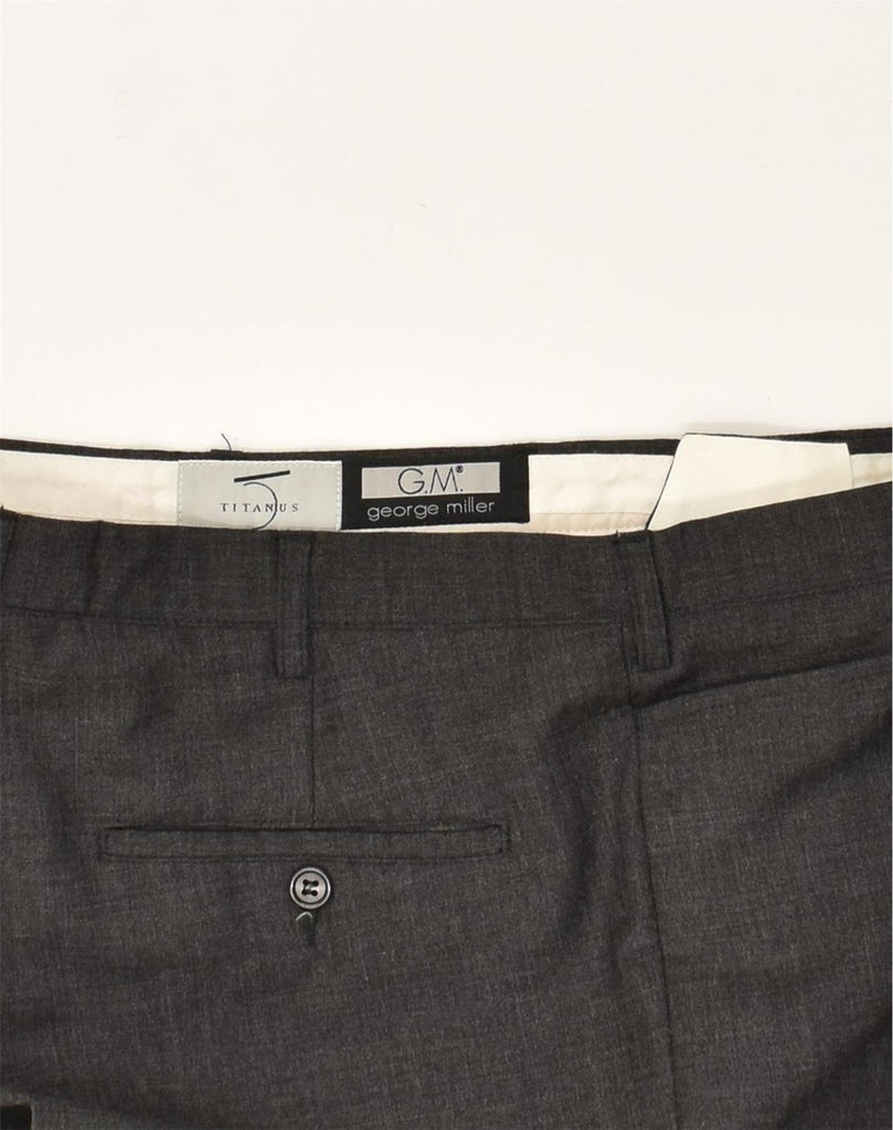 GEORGE MILLER Mens Straight Suit Trousers IT 50 Large W34 L26 Black Wool | Vintage GEORGE MILLER | Thrift | Second-Hand GEORGE MILLER | Used Clothing | Messina Hembry 