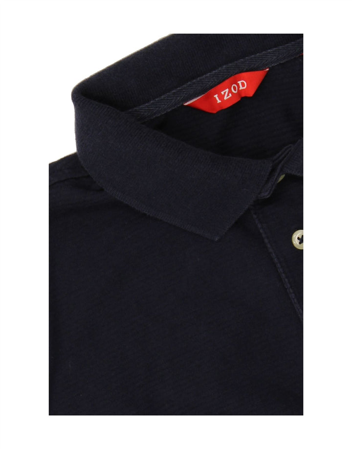 IZOD Mens Polo Shirt Small Navy Blue Striped Cotton Vintage Izod and Second-Hand Izod from Messina Hembry 