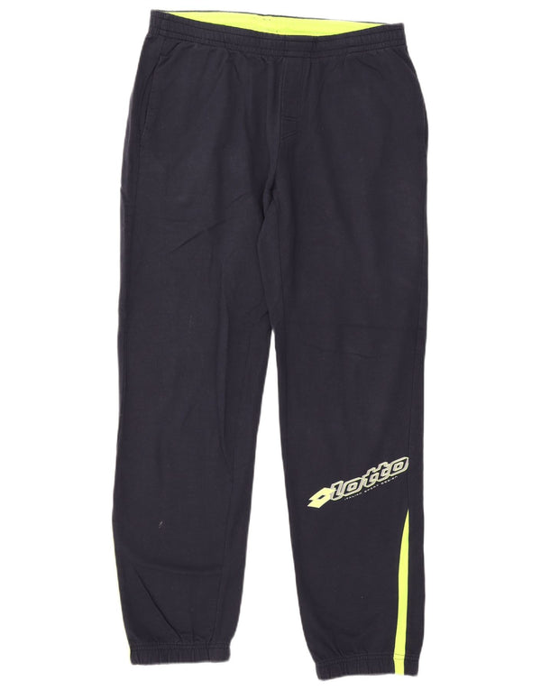 Lotto Mens Graphic Tracksuit Trousers Joggers Medium Navy Blue Colourblock