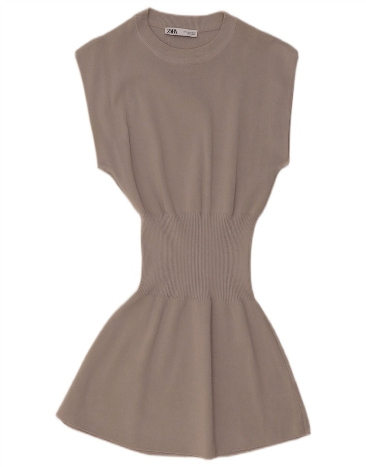 ZARA Womens Jumper Dress UK 8 Small Grey