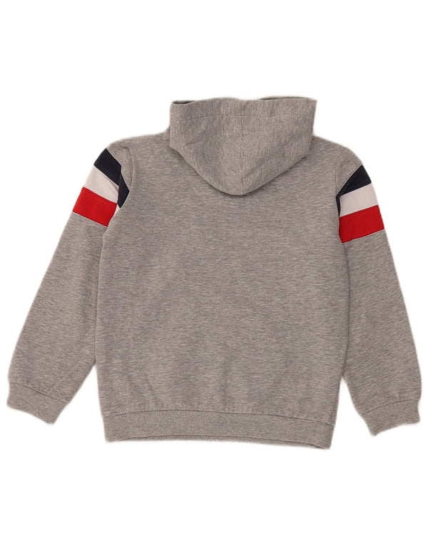 Levi's Boys Graphic Hoodie Jumper 7-8 Years Grey Colourblock Cotton