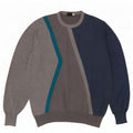 Vintage Mens Crew Neck Jumper Sweater IT 52 Large Grey Colourblock