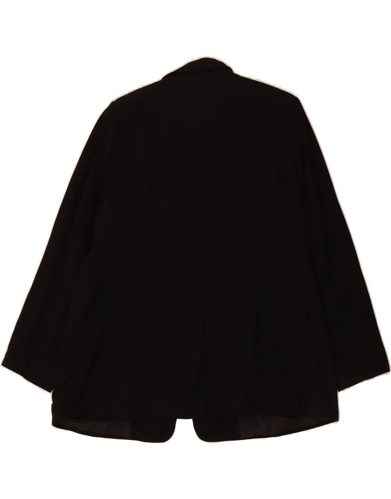 MARINA RINALDI Womens 3 Button Blazer Jacket Size 27 Large Black Wool Vintage Marina Rinaldi and Second-Hand Marina Rinaldi from Messina Hembry 