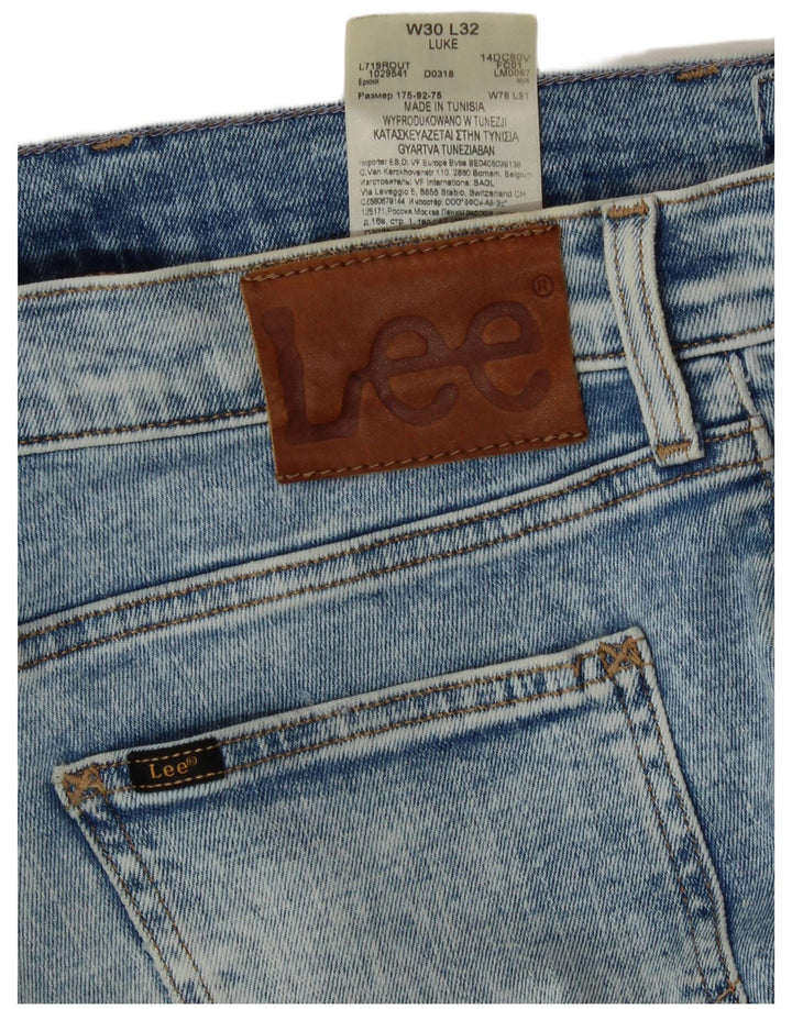 Lee Mens Luke Slim Fit Tapered Jeans W30 L32 Blue Cotton