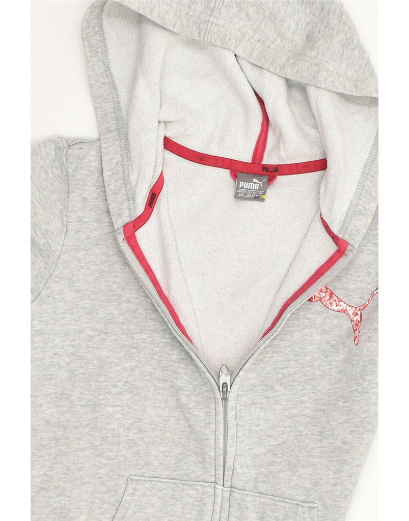 PUMA Girls Zip Hoodie Sweater 11-12 Years Grey Cotton | Vintage Puma | Thrift | Second-Hand Puma | Used Clothing | Messina Hembry 