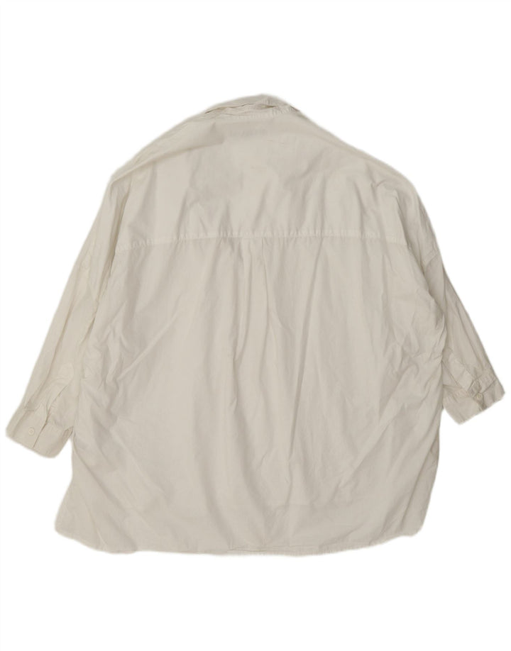 French Connection Womens 3/4 Sleeve Oversized Pullover Shirt UK 18 XL White