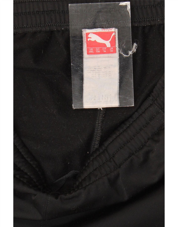 Puma Boys Graphic Tracksuit Trousers Joggers 15-16 Years  Black Polyester