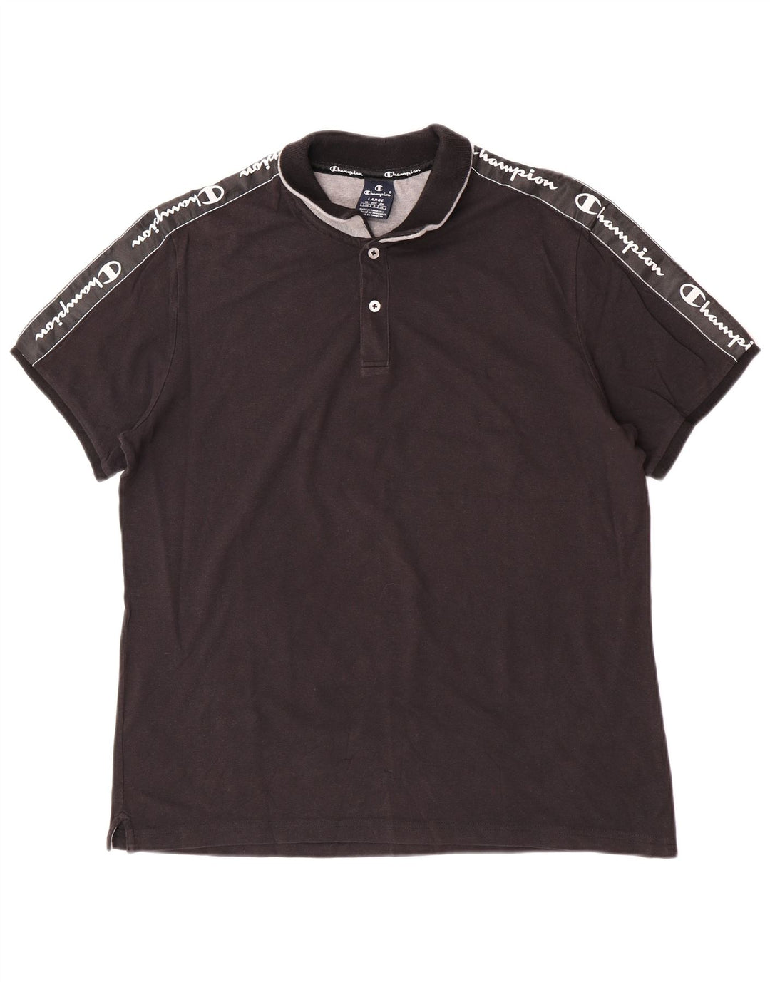 Champion Mens Graphic Polo Shirt Large Black
