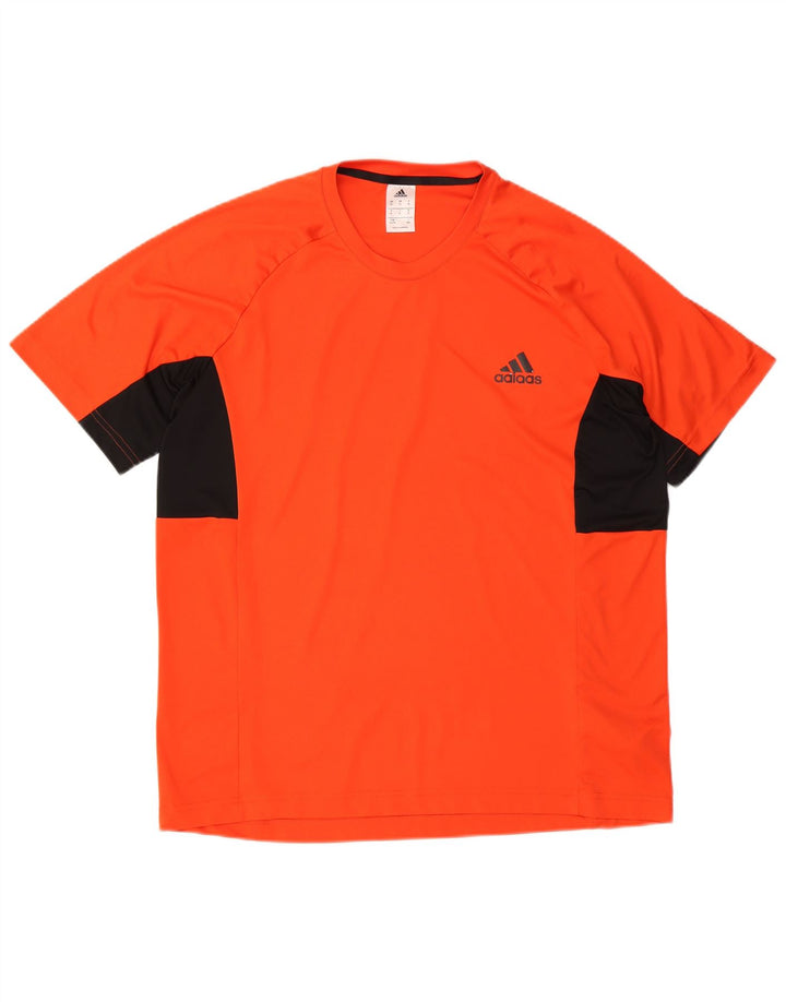 Adidas Mens Climalite Tracksuit Top XL Orange Colourblock Polyester