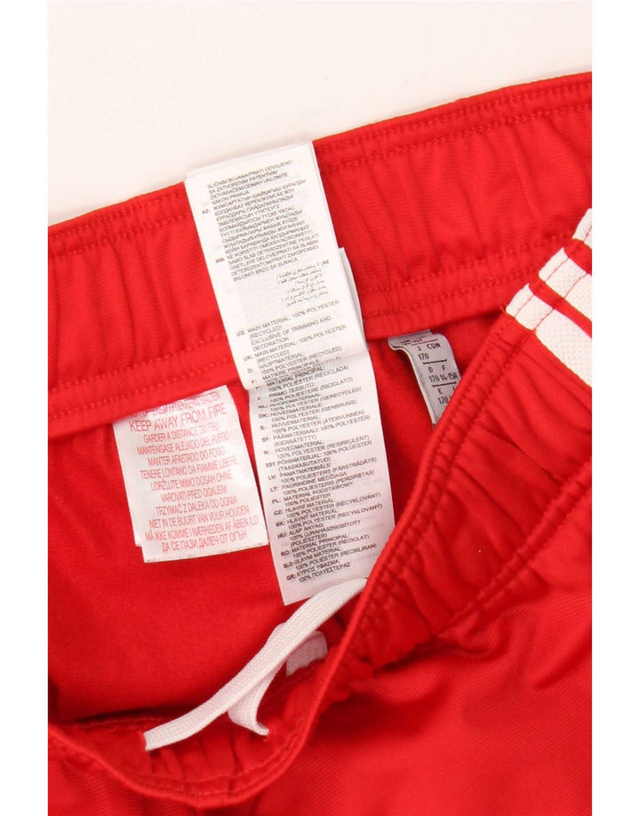 Adidas Boys Tracksuit Trousers Joggers 14-15 Years Red Polyester