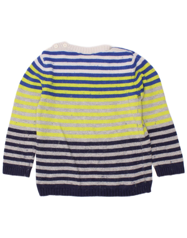 Benetton Boys Boat Neck Jumper Sweater 3-4 Years Multicoloured Striped